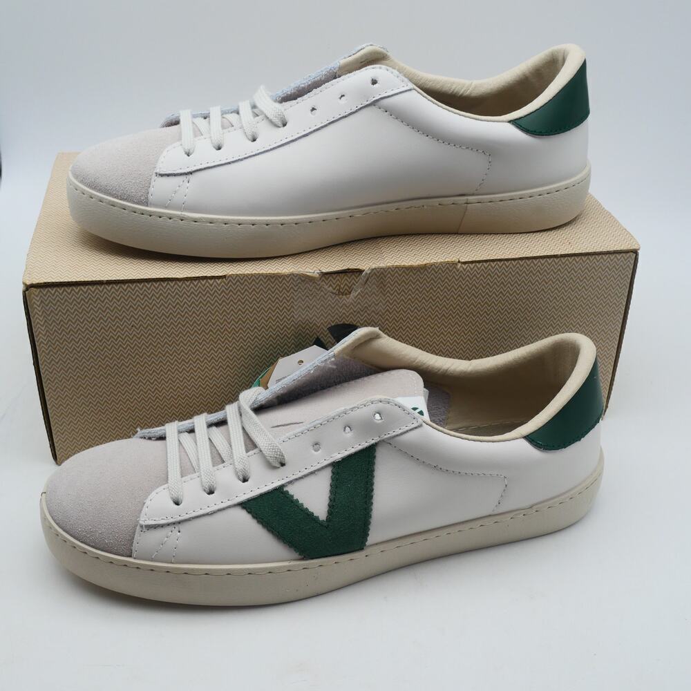 NEW Victoria Women's 10.5 Berlin Botella White Green Leather Shoes Size 42